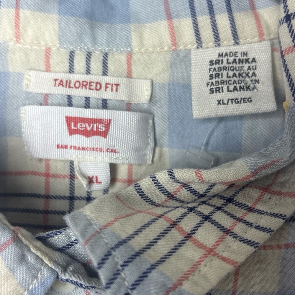 Levi's Blue and Cream Checkered Shirt - Picture 3 of 10